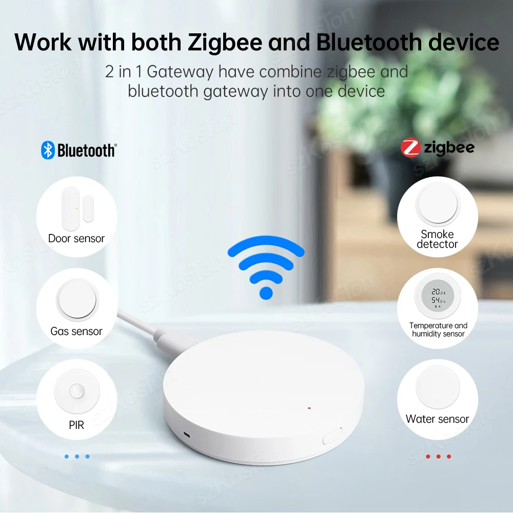 Tuya Multi-Mode Gateway Wireless Bluetooth ZigBee Hub Smart Home Automation Bridge Smart Life APP Remote Works with Alexa Google