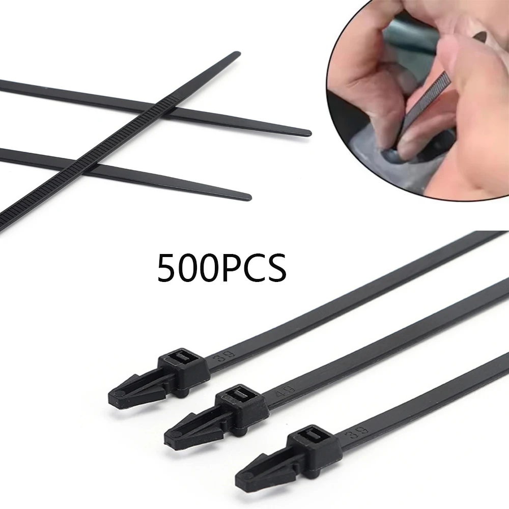 

500Pcs Fixed Push Mount Wires Tie Car Cable Fastening Bundled wire band Tie wrap zip tie