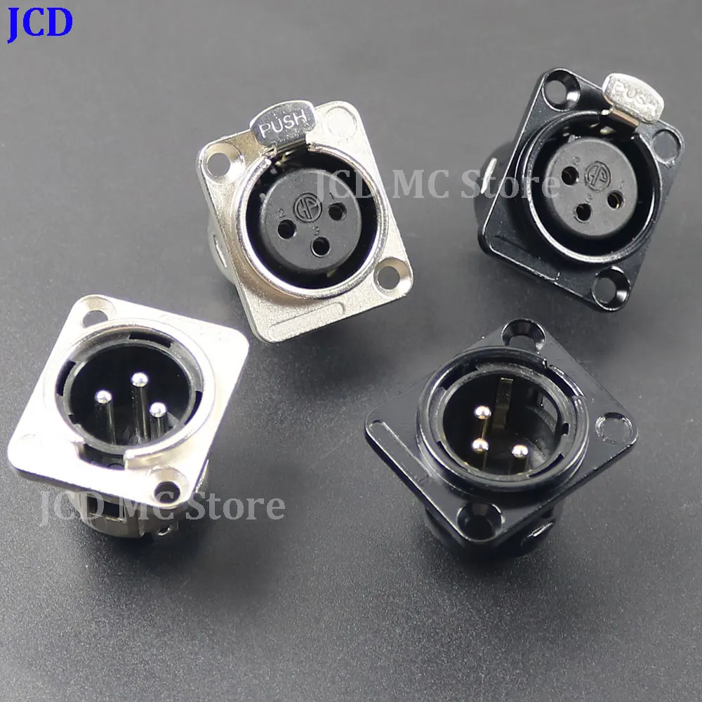 1PC Type new three-core XLR male and female plugs YS136N/164/165/177-BG audio balance XLR 3Pin microphone cable fever HIFI