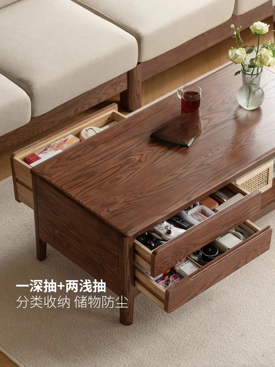 Solid wood coffee table Nordic coffee table Modern simple tea table Small apartment