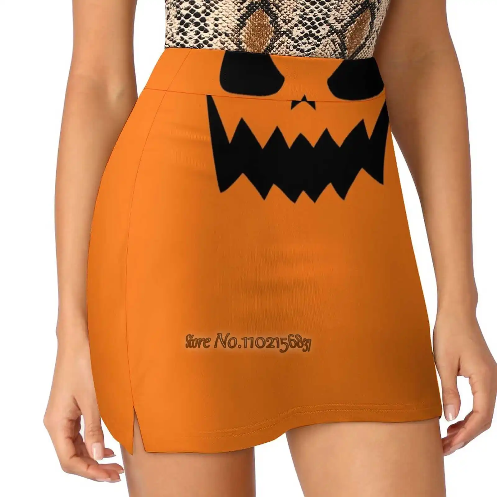 

Spooky Jack - O' - Lantern - Halloween _ 011 Women Mini Skirt Two Layers With Pocket Skirts Sport Fitness Running Skorts