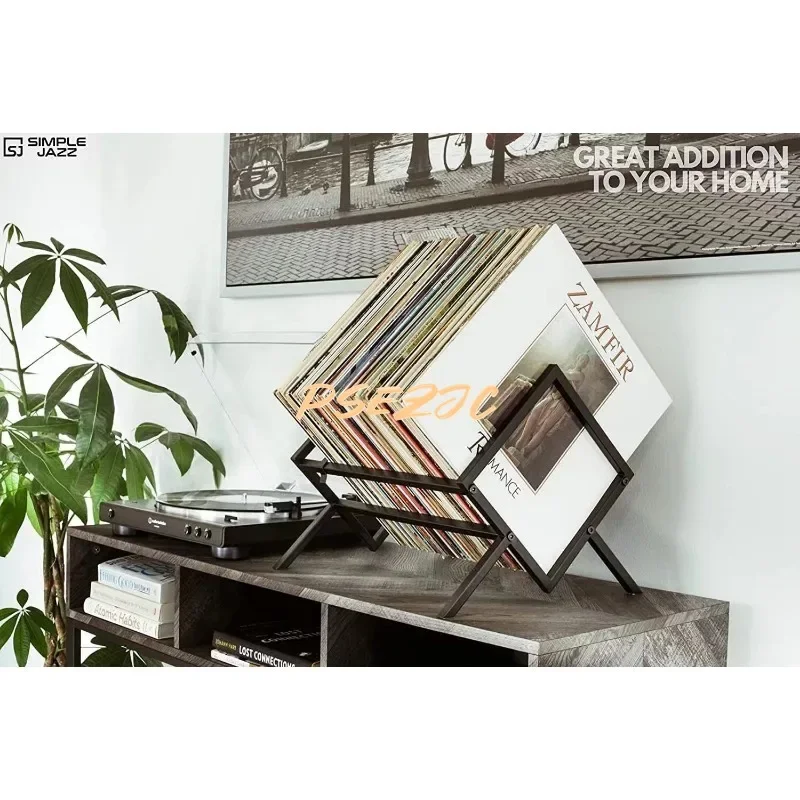 Desktop Decoration Creative CD Record Vinyl Record Storage Rack Magazine Placement Rack Metal Precision Wrought Iron