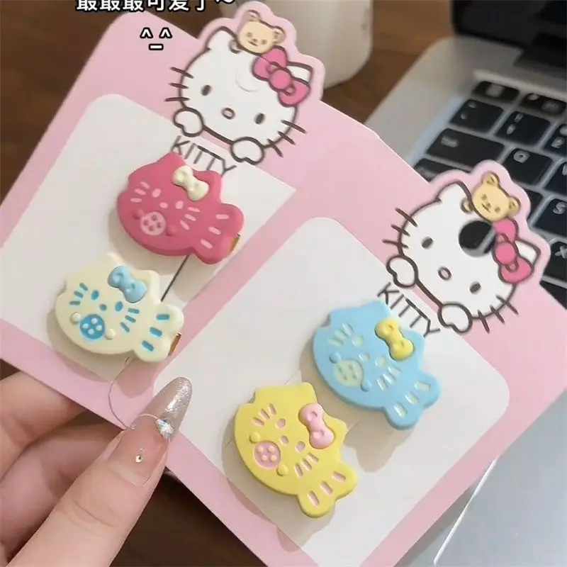 

6 шт. Sanrio Kawaii HelloKitty заколка для волос милая как матовая маленькая рыбка серии аниме девушка головные уборы украшение заколка для волос подарок для девочки