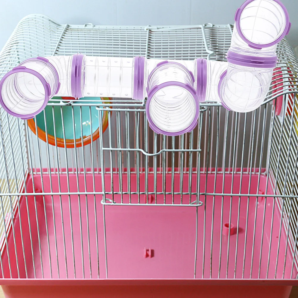 16 Pcs Hamster Tunnel Toy DIY Cage Tunnels Tube Connector Exercise Toys External Abs Spatial Thinking