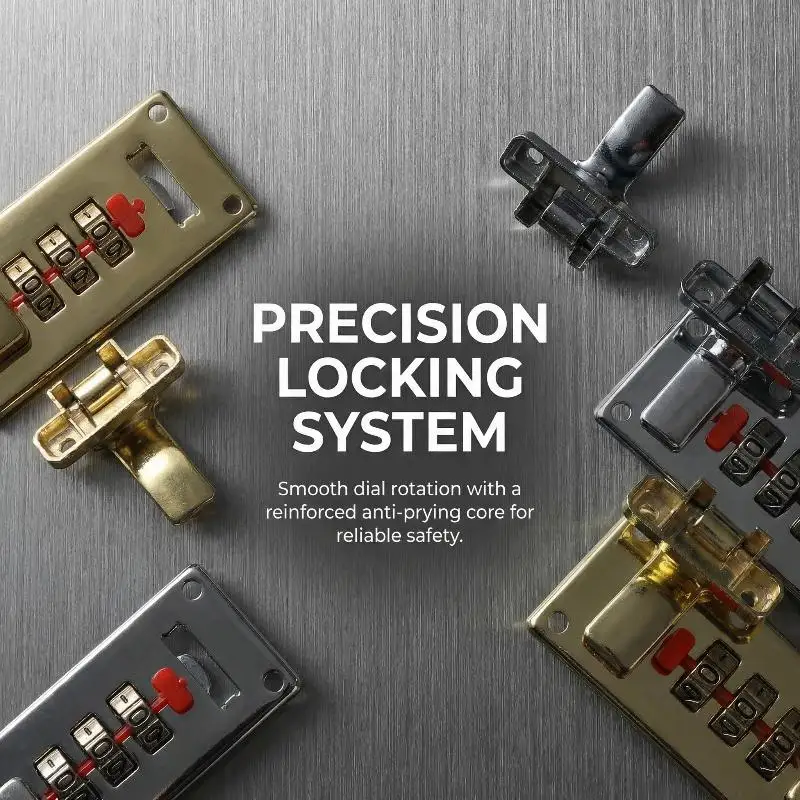 3-Digit Combination Lock 65*29mm Password Lock Latch Keyless Jewelry Wooden Box Fixed Lock Suitcase Coded Locks Hardware