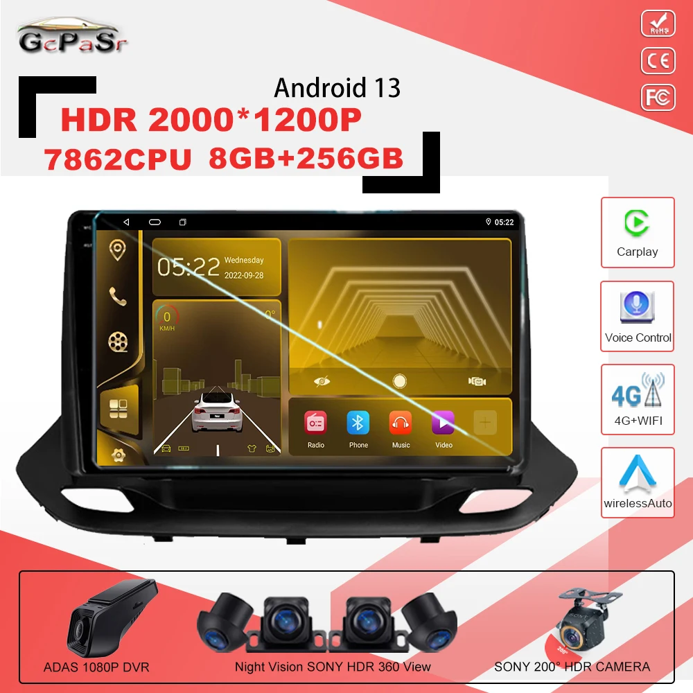 

Android 13 For Chevrolet Menlo 2020 - 2022 Car Radio Multimedia Video Player Navigation GPS Android No 2din 2 din dvd 4G 7862CPU