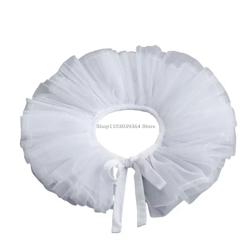 Victorian Ruffled Halshollar Dekorative Tulle Medieval Cosplay