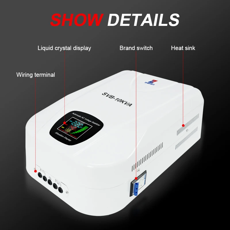 Single Phase 3KVA 3000VA 5000VA 10000VA Wall Mounted AC 220V 230V 110V Automatic Voltage Regulator/Stabilizer