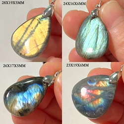 Wholesale 2-4Pcs/Set Labradorite Pendant & Ring Set Natural Stone Irregular Shape Bead Pink for Women Men Jewelry