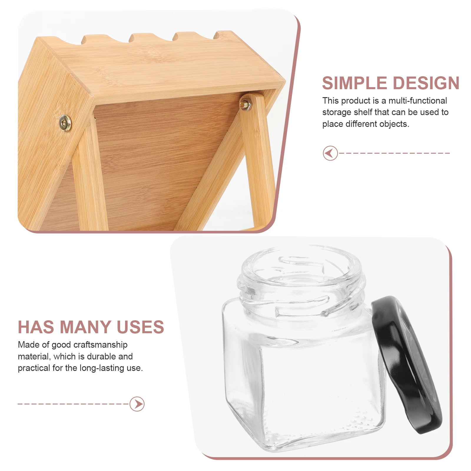 

1 set Multilayer Spice Rack Organizer Seasoning Storage Holder Wall Mounted Wooden Stand for Jars Bottles Sauces Kitchen