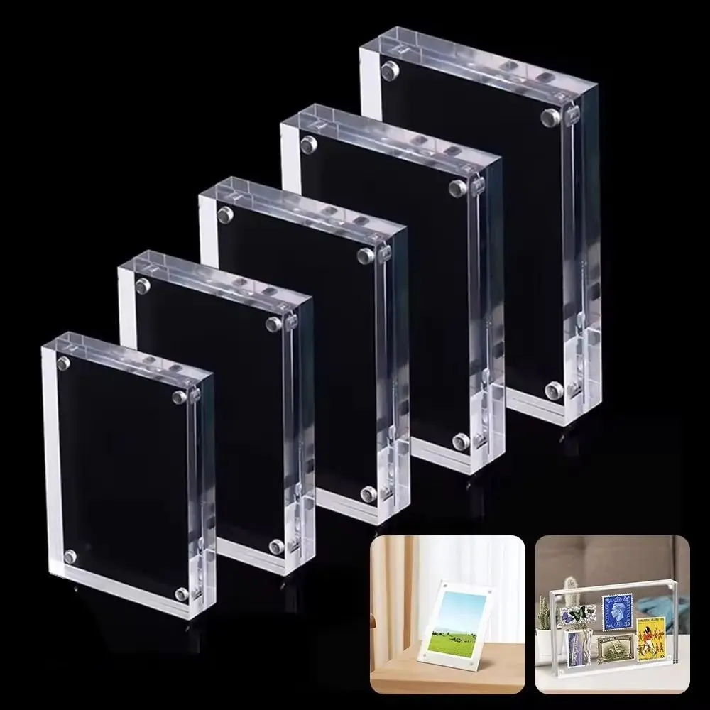 Cadre Photo Transparent Durable magnétique 3 + 3mm, support Photo, aimants de réfrigérateur en acrylique pour chambre, bureau, décoration de la maison
