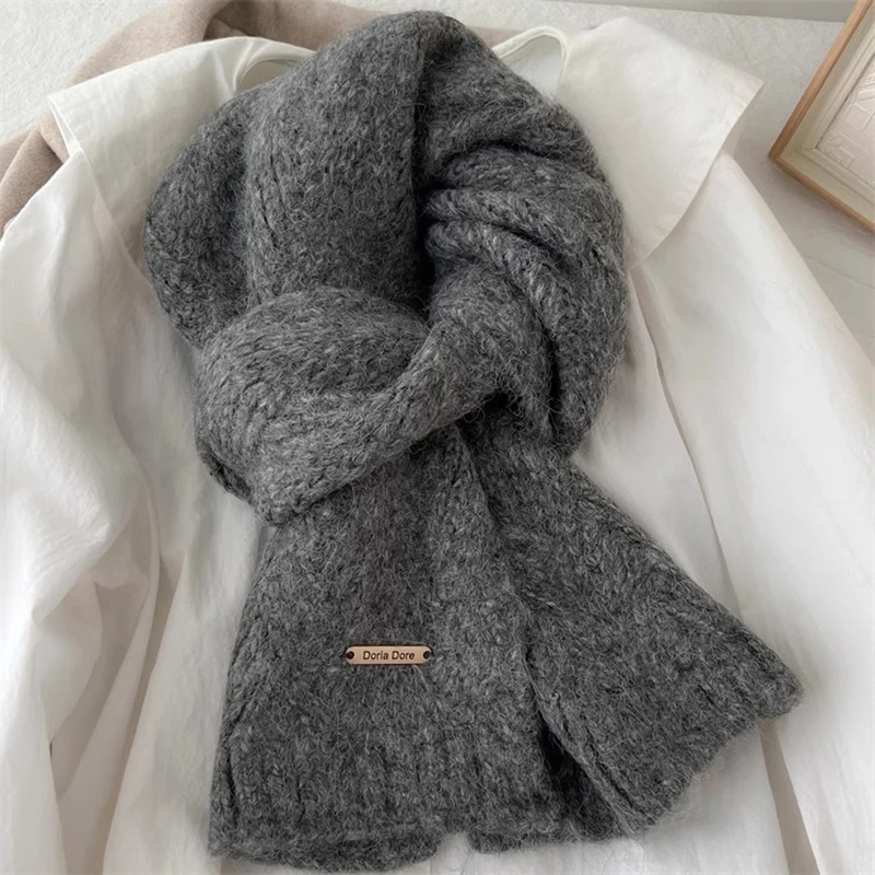 Quality Fashion Design Wool Knit Scarf Women Autumn Winter Korean Thick Warm Soft Muffler Female New Imitation Cashmere Scarf