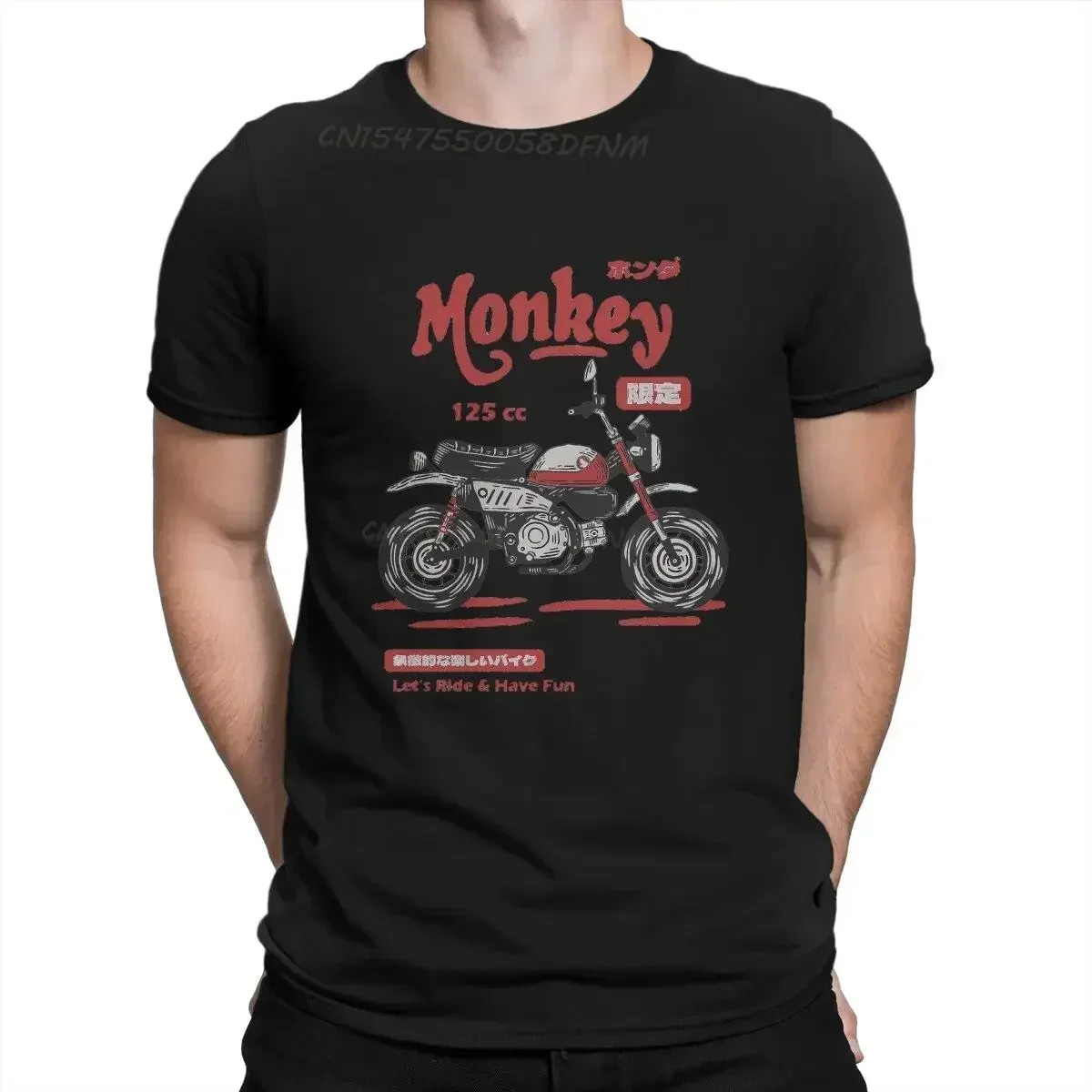 Hondang Monkey Black Edition Classic Male's T Shirt Motorcycle Motor Race Summer Tops Men T Shirts Pure Cotton T Shirt Vinatge