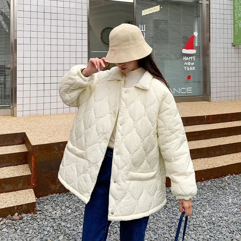 2024 New Winter Ultralight Casual Long Sleeve Short Coat Street Fashion Outerwear Women's Design Cotton Padded Jacket Outerwear