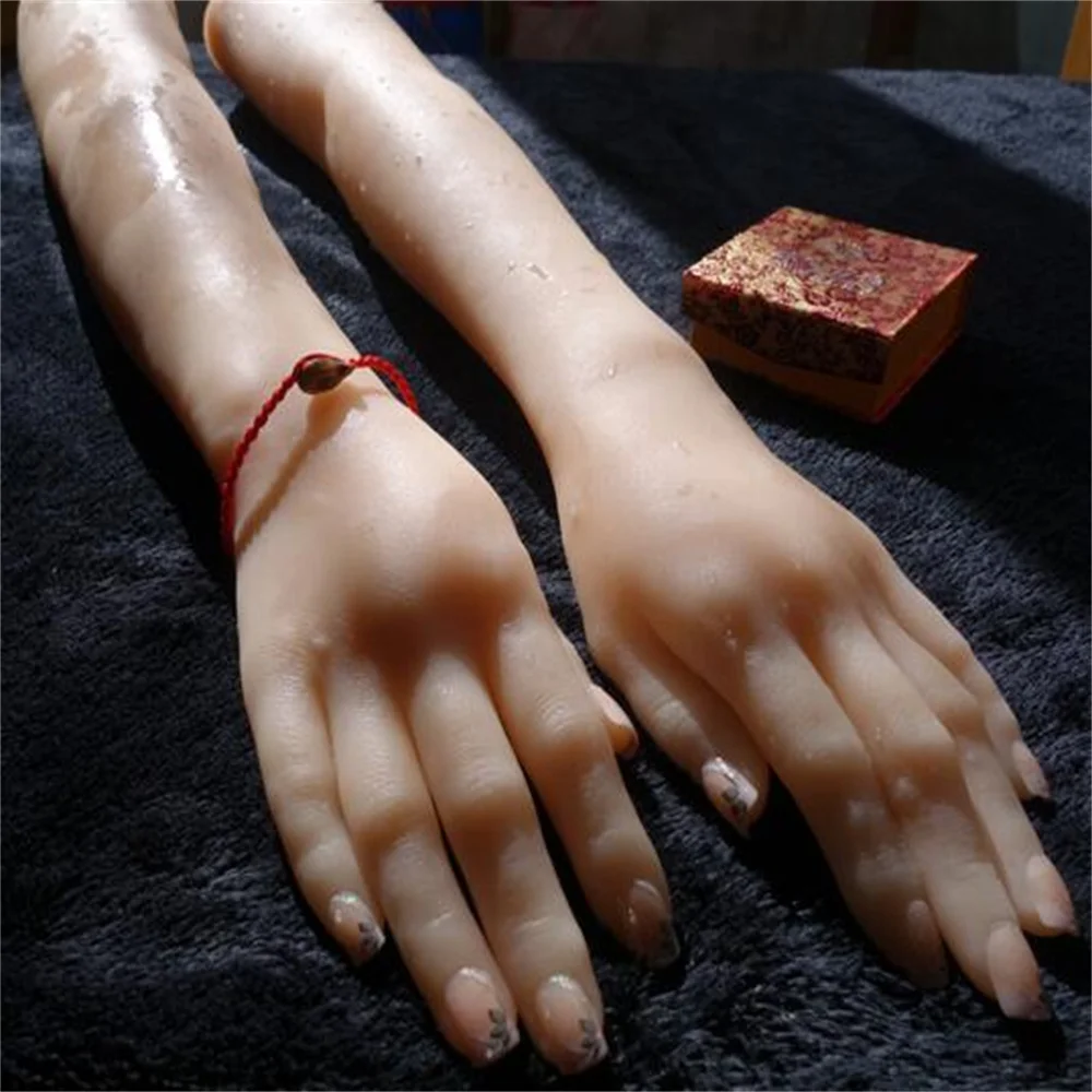 Female Hand Mannequin Doll, Body Manicure Props, Jewelry Model Art, Long Halloween, Woman Finger, Real, 56cm, 1Pair