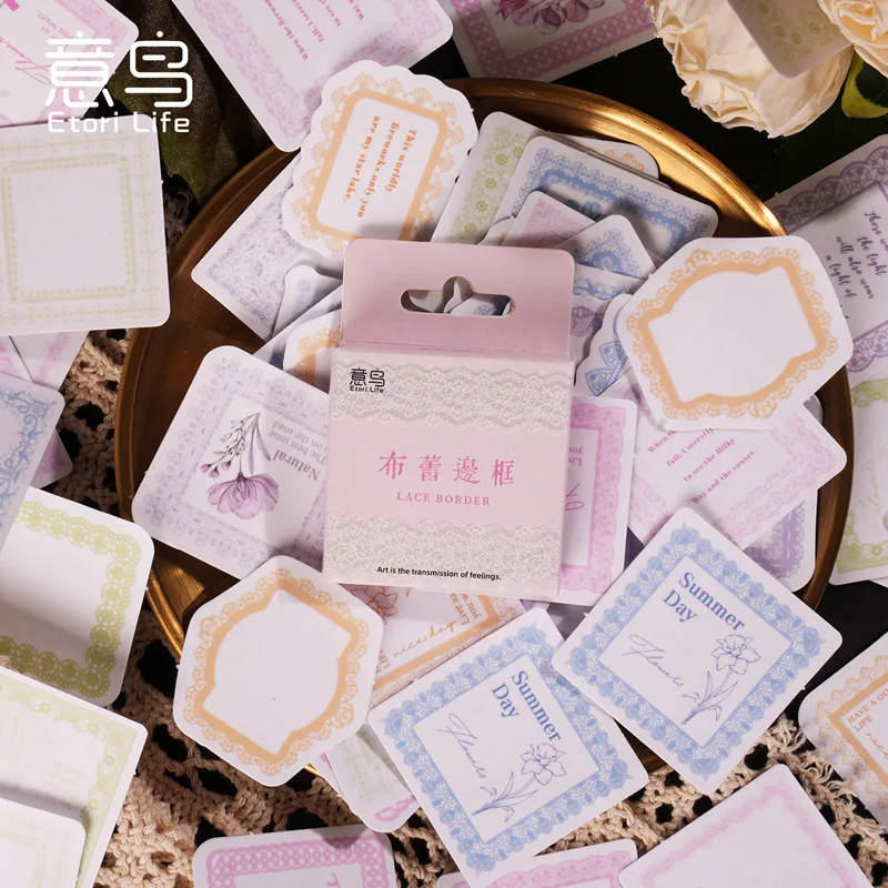 

46Pcs Boxed Stickers Fresh Style Self-Adhesive Decorative Sealing Stickers for Scrapbook Journal Diary