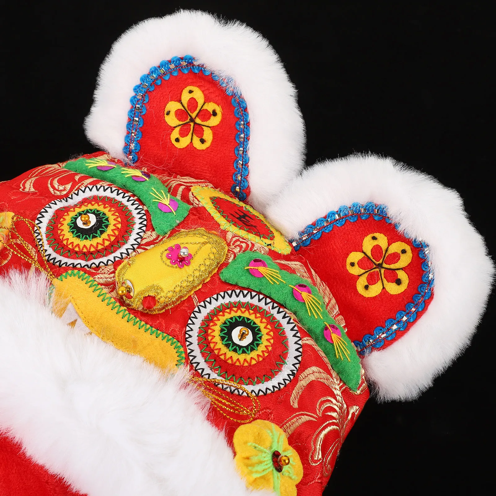 

Tiger Head Hat Embroidered Brocade Kid Decorative Prop Baby Photo Lovely Festive Toddler Unique Pattern Comfortable Wear