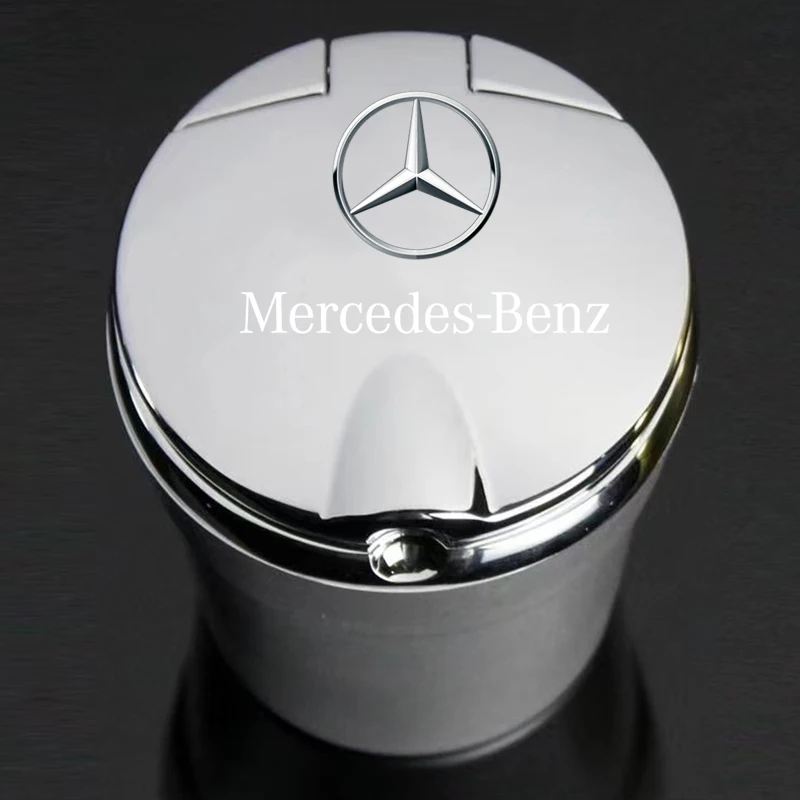 Car Ashtray with Cover LED Light Automotive Ashtray For Mercedes Benz W211 W203 W204 W210 AMG Benz B/C/E/S Class Car Accessories view 3