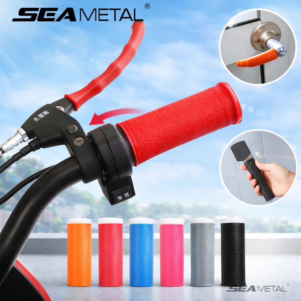 

SEAMETAL 2/4pcs Silicone Motorcycle Bicycle Lever Grips Anti-Skid Bike Brake Lever Handle Sleeve For MTB Bike Cycling
