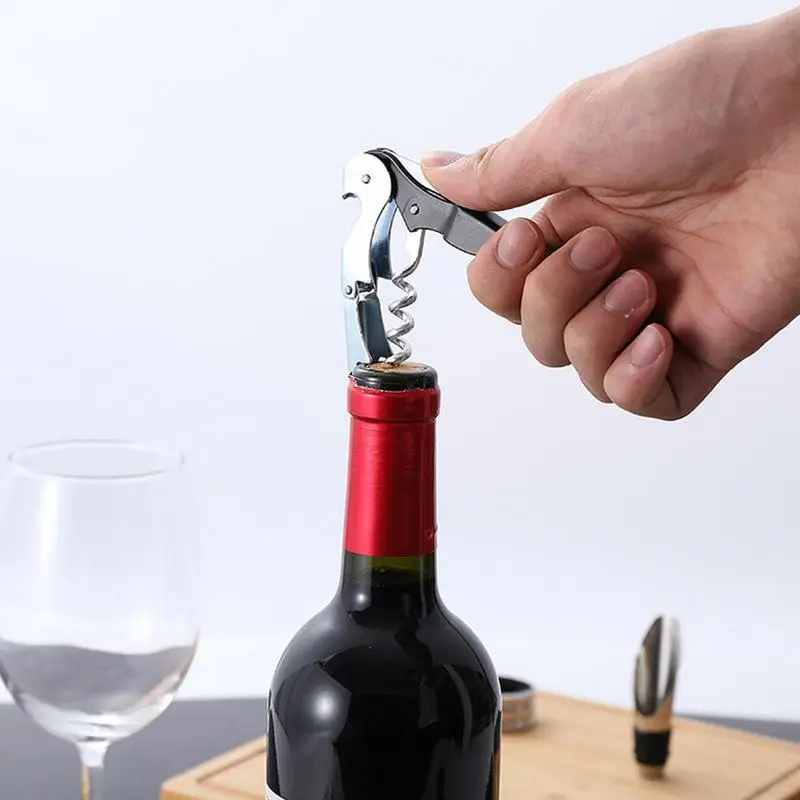 5-piece Set Stainless Steel Red Wine Opener Tool Set Cork Bottle Opener Kit Professional Corkscrew Pourer Set Gift Box Set