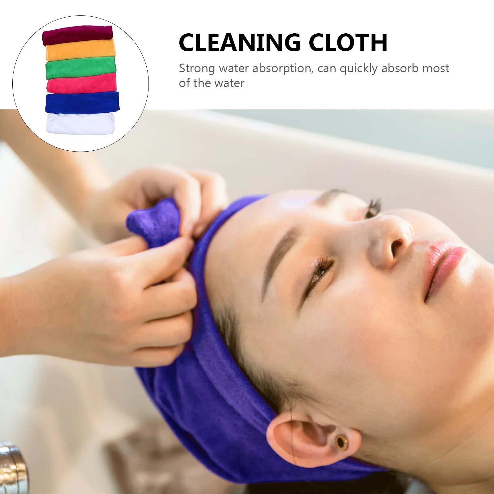 

6Pcs Thickened Microfiber Car High Absorbent Durable Auto Wash Cloth Fiber Cleaning Cloth Hair Salon