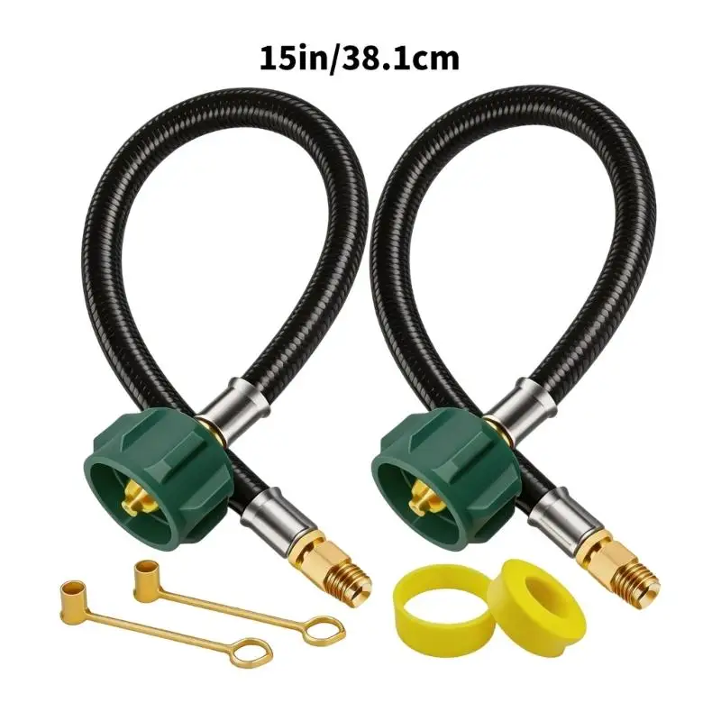 Picture 7: Premium Motorhome Propane Supply Hose With QCC Connection For Trailers Camping And Road Trips Easy Install 2 Pack