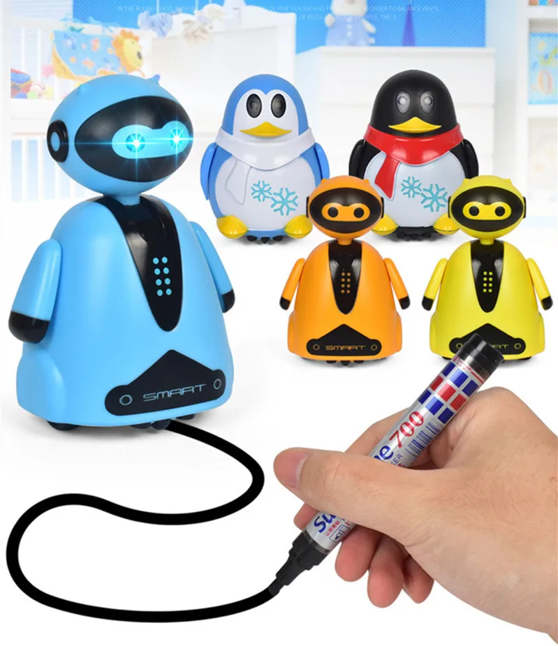 

Line Following Robot Induction Educational Inductive Toys Engineering vehicle Tank Machine Follower Diecast Vehicle Magic Pen