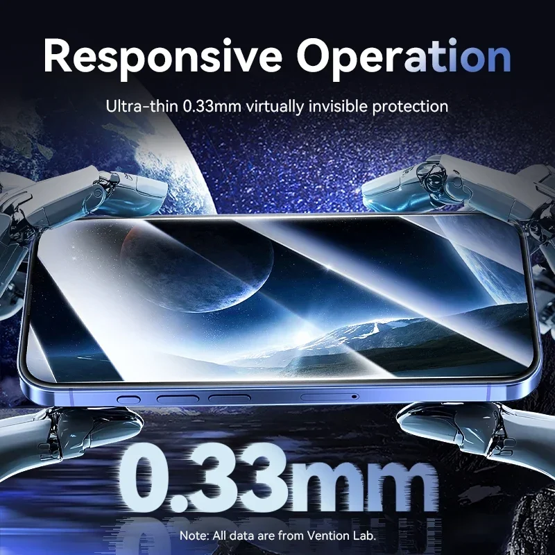 Защитная пленка из закаленного стекла Vention без пыли HD с инструментом для iPhone 16, 15 Pro Max Plus, защитная пленка из закаленного стекла