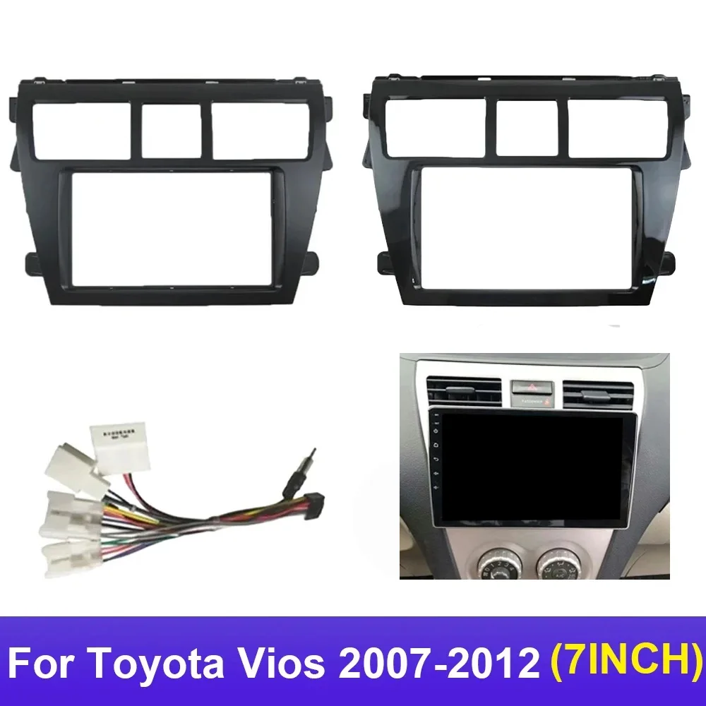 Автомобильная магнитола для Toyota Vios 2007-2012(7 дюймов), облицовка, Android, GPS, MP5, стереоплеер, 2 Din, головное устройство, панель приборной панели, установка рамы Tr
