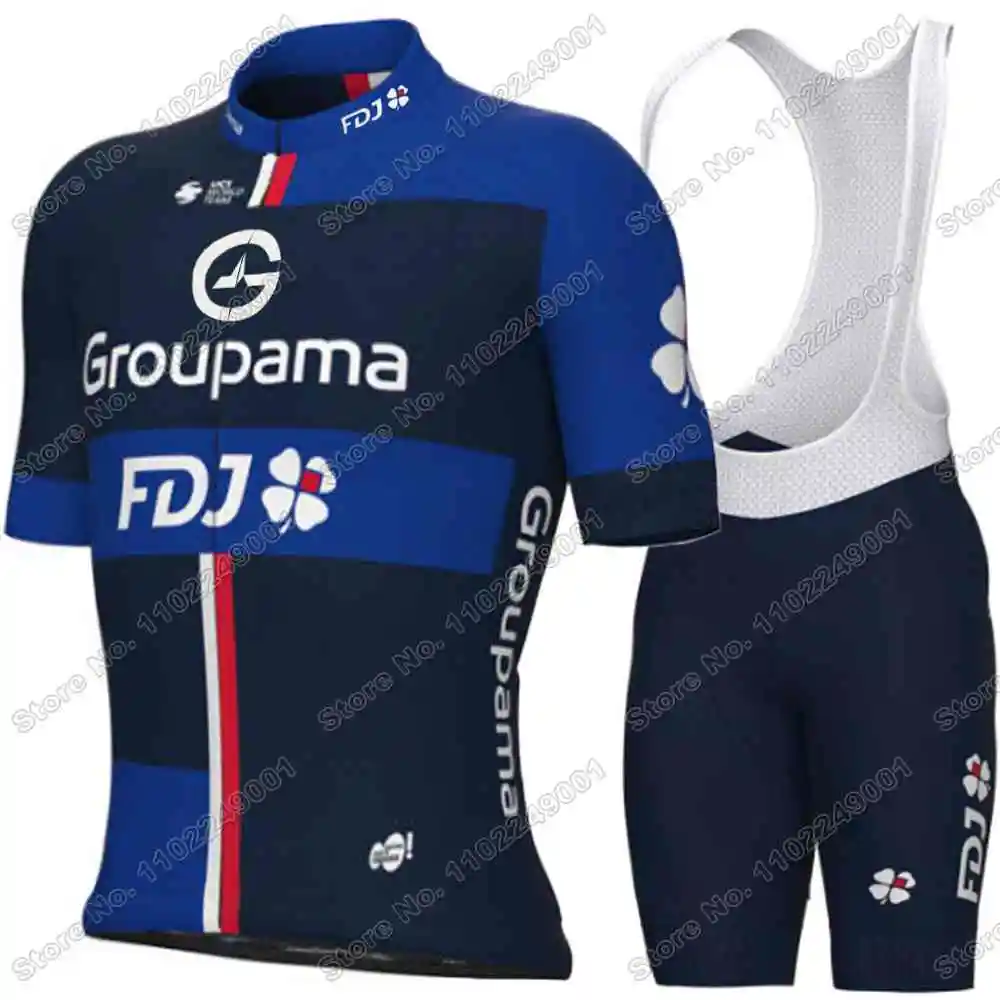 2025 FDJ Cycling Jersey Set France Pro Team Cycling Clothing Men Road Bike Shirts Suit Bicycle Bib Shorts MTB Maillot Cyclisme