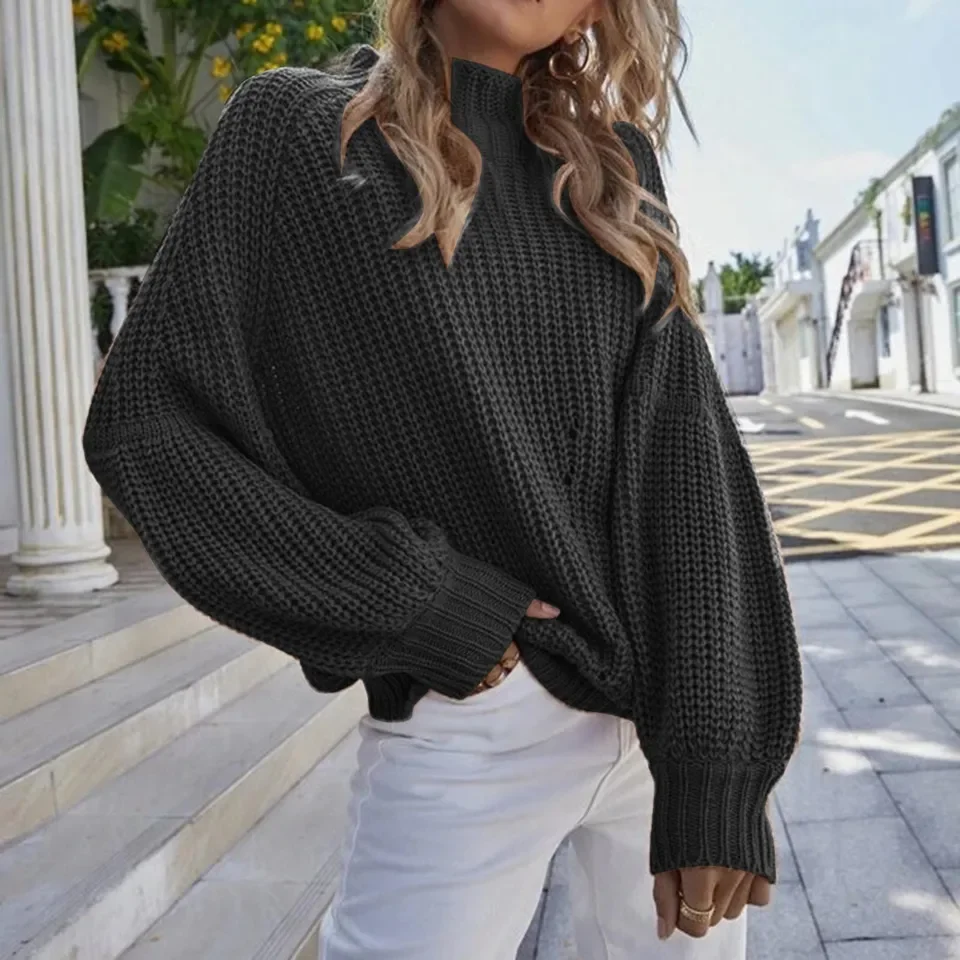 

Commuting Soft Touch Fall Cardigan Women Turtleneck Sweaters For Women Long Sleeve Knit Pullover Sweater Tops SuéTer Mujer