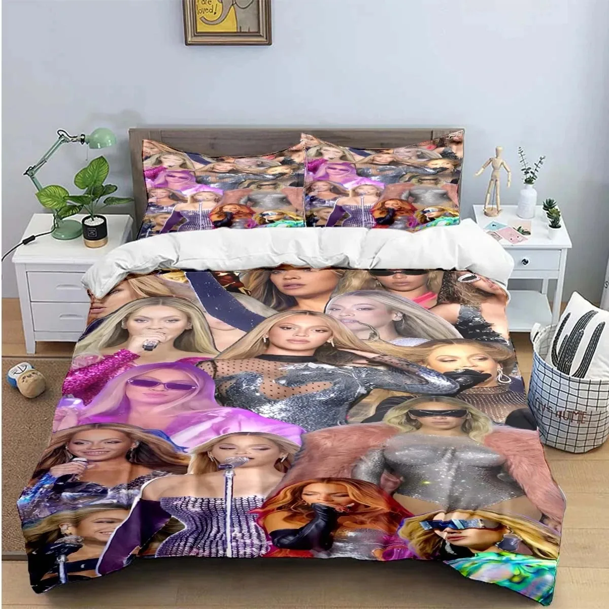 Pop cantora feminina b-beyonce conjunto de cama meninos meninas gêmeo rainha king size capa edredão fronha cama meninos adulto casa têxtil