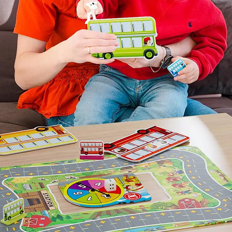 Jeu de Puzzle de Table avec Arrêt de Bus, Jouet d'Éveil pour Enfant, Addition et Soustraction, Enseignante, Fille