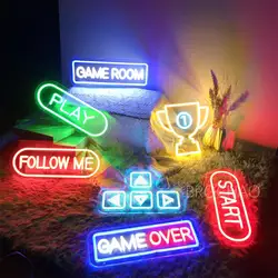 Enseigne au néon LED personnalisée, lumières LED de jeu, USB, décor de salle de jeu, mur de chambre à coucher, décoration d'intérieur, fête de bar, cadeaux d'anniversaire