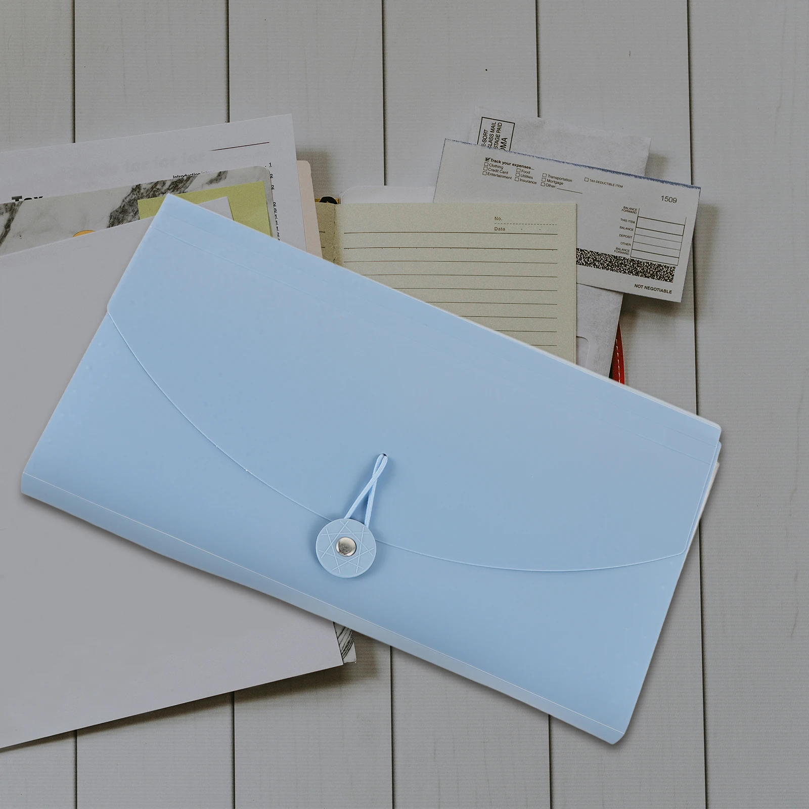 Lanyard Accordion Bag Plastic File Organizer Desktop Expanding Folder Documents Work