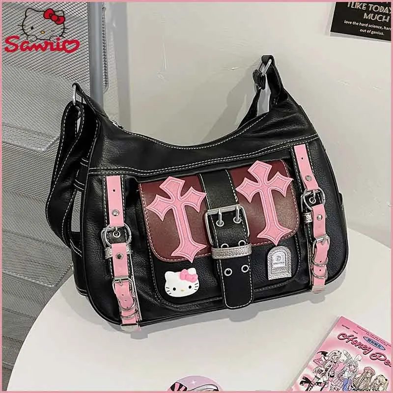 Sanrio Hello Kitty różowa torebka Shouder z łańcuszkami nowe torby Crossbody dla kobiet zabawki gorąca dziewczyna torebka Y2k modny duże torba z