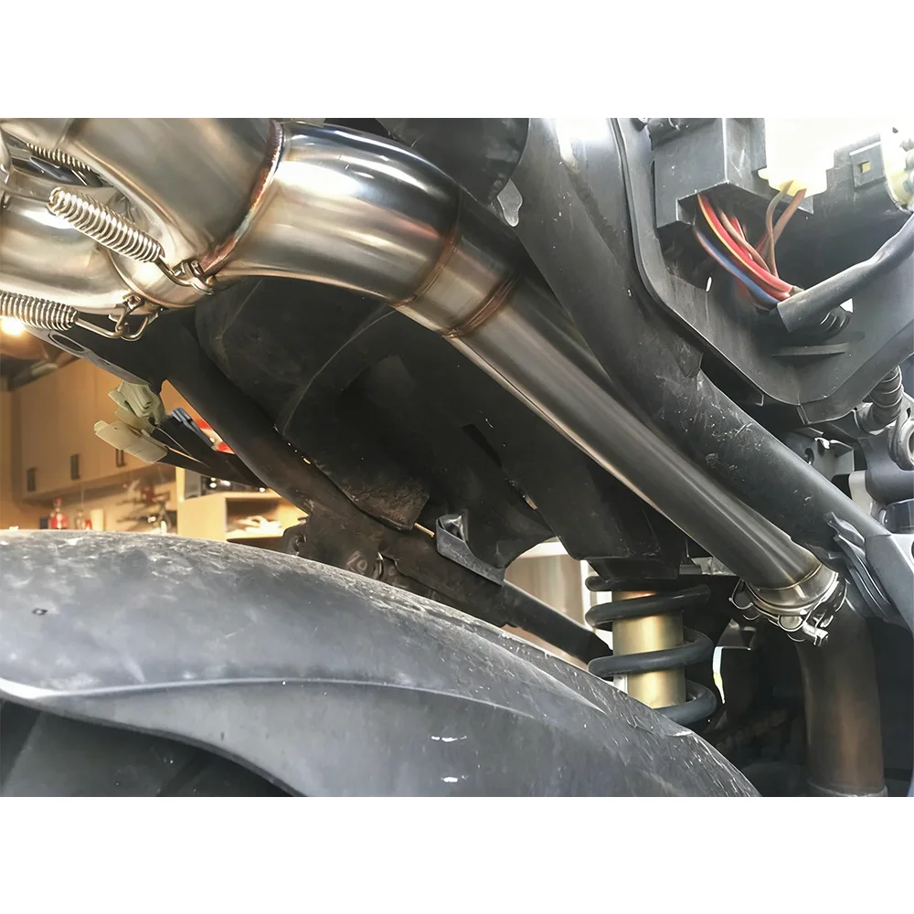 Für Yamaha FZ6 FZ6N FZ6S 2004-2011 Auspuffanlage Schalldämpfer Mittelrohr Slip-On Auspuffrohre – Detail 4