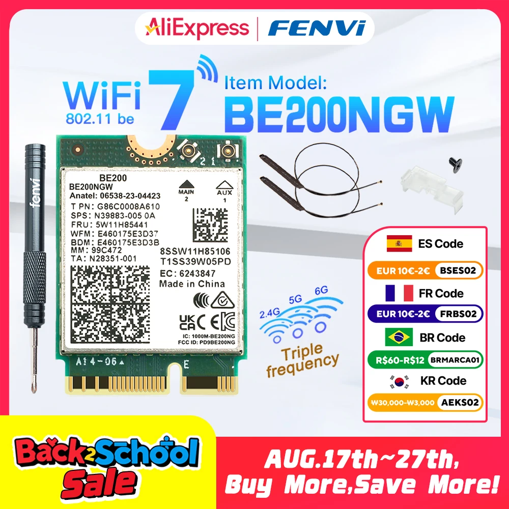 WiFi 7 Intel BE200 Ağ Kartı için Bluetooth 5.4 Tri Band 2.4/5/6 GHz 8774 Mbps BE200NGW M.2 Kablosuz Adaptör Wifi 6E\'den daha iyi