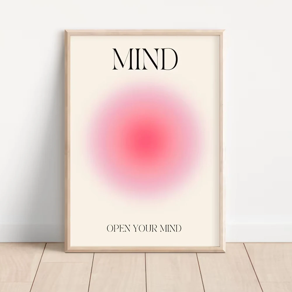 3pcs/Set Motivational Quote Positive Aura Spiritual Grainy Gradient Wall Art Canvas Painting Posters For Living Room Home Decor