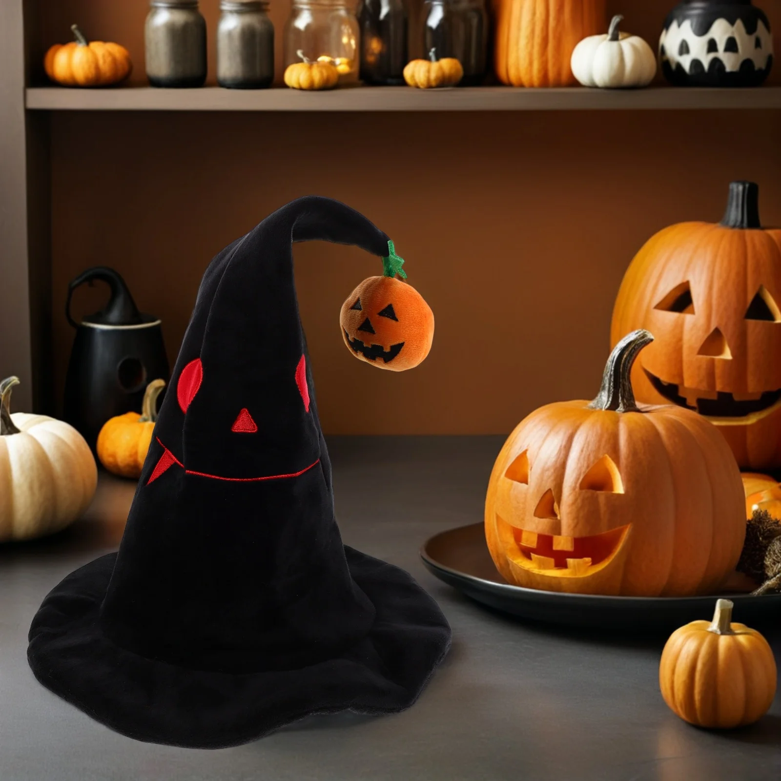 

Halloween Wizard Hat Decor Black Witch Festival Party Dress up Accessories Costume Accessory Woman