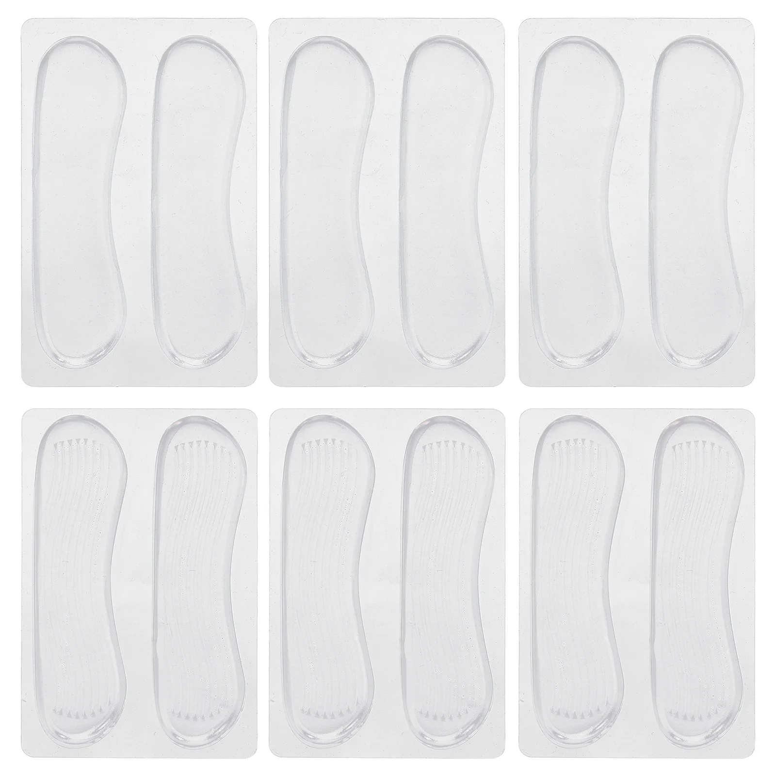 

6Pairs Silicone Heel Pads Transparent Soft Durable Invisible Comfortable Inserts for High Heels Sneakers Sandals
