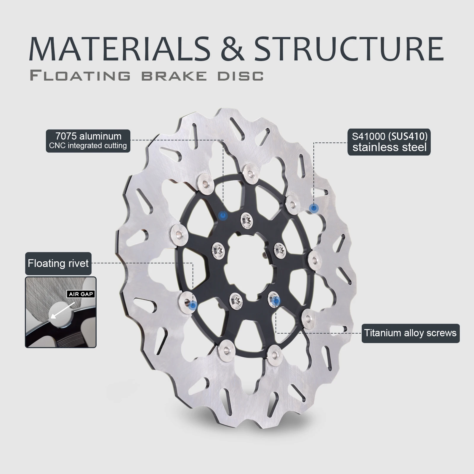 One Piece 11.5'/11.8' Floating Front Brake Disc Rotor For Harley 2008-2023 Touring Road King FLHR Dyna 2006-2017 Softail 15-23