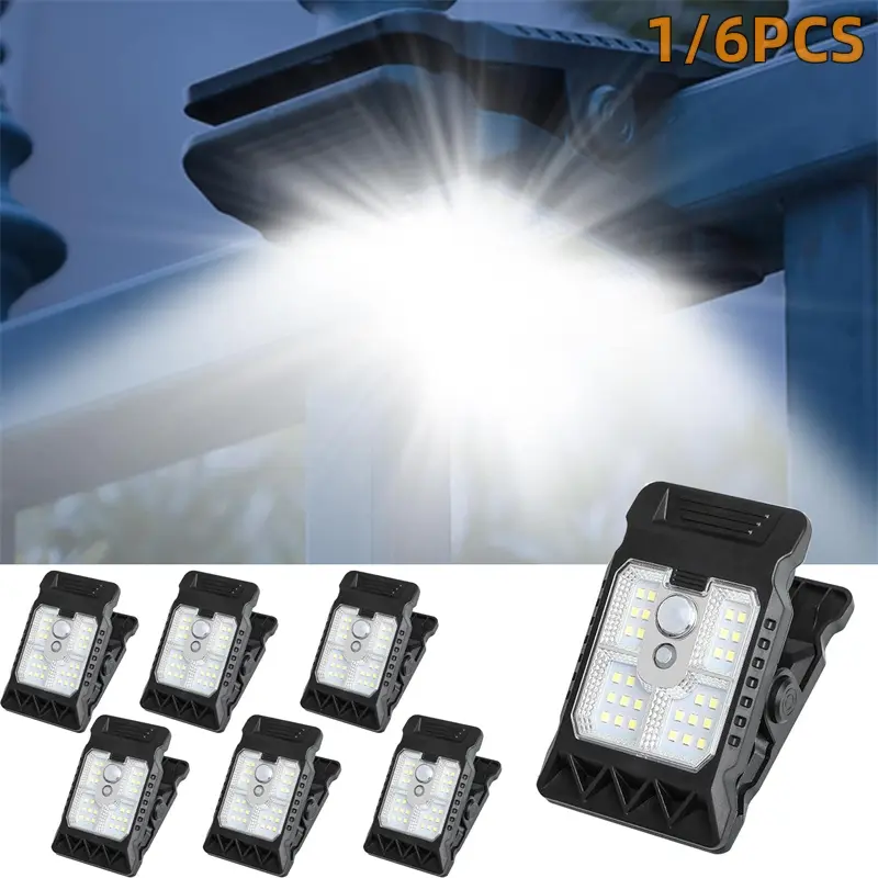Clipe em luzes solares ao ar livre à prova dwaterproof água leds sensor de movimento luzes 3 modos 3 maneiras de montagem iluminação de segurança solar para cerca