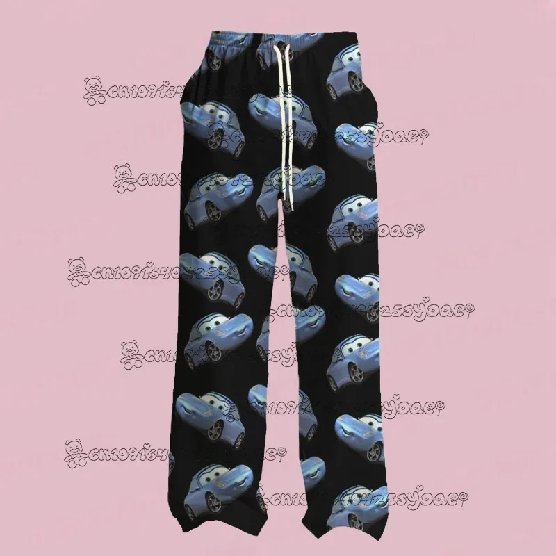 2025 MINISO صيف جديد المرأة الكرتون سالي أنا البرق سيارات ماكوين مطبوعة بيجامة غير رسمية السراويل موضة الأزواج السراويل الطويلة #2