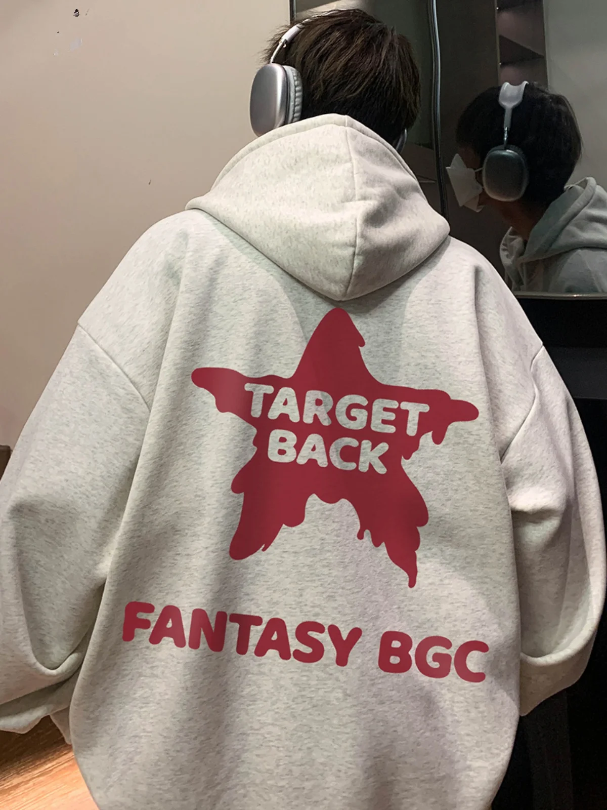 

Мужская толстовка на молнии из плотного материала 600 г, осенняя, в стиле хип-хоп, свободного кроя, с круглым вырезом, с принтом, повседневная одежда в американском стиле