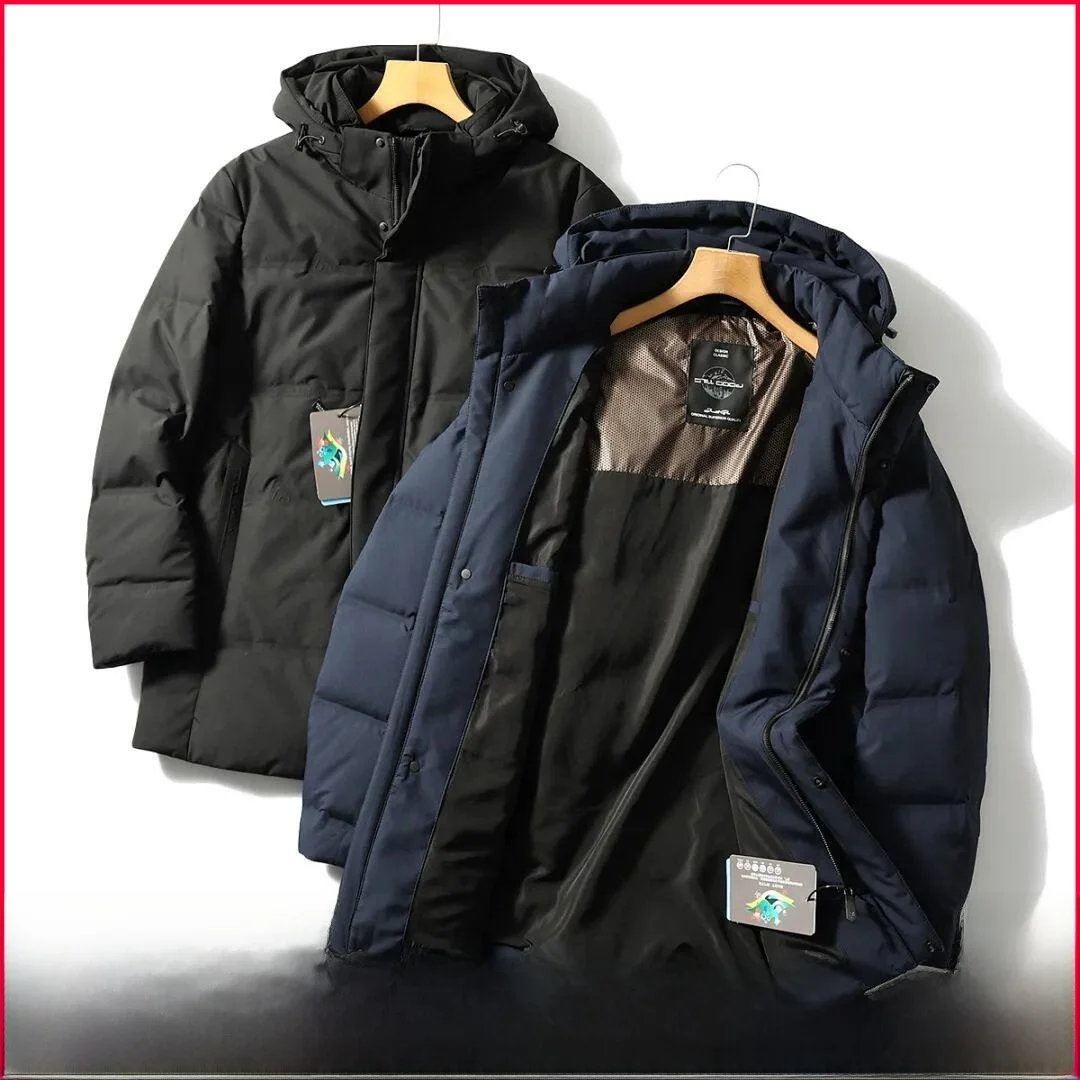 

Advanced Anti-Wrinkle Fabric down Jaet Men's Color Versatile Mid-Length Hooded Durable Water-Resistant Youth Faion