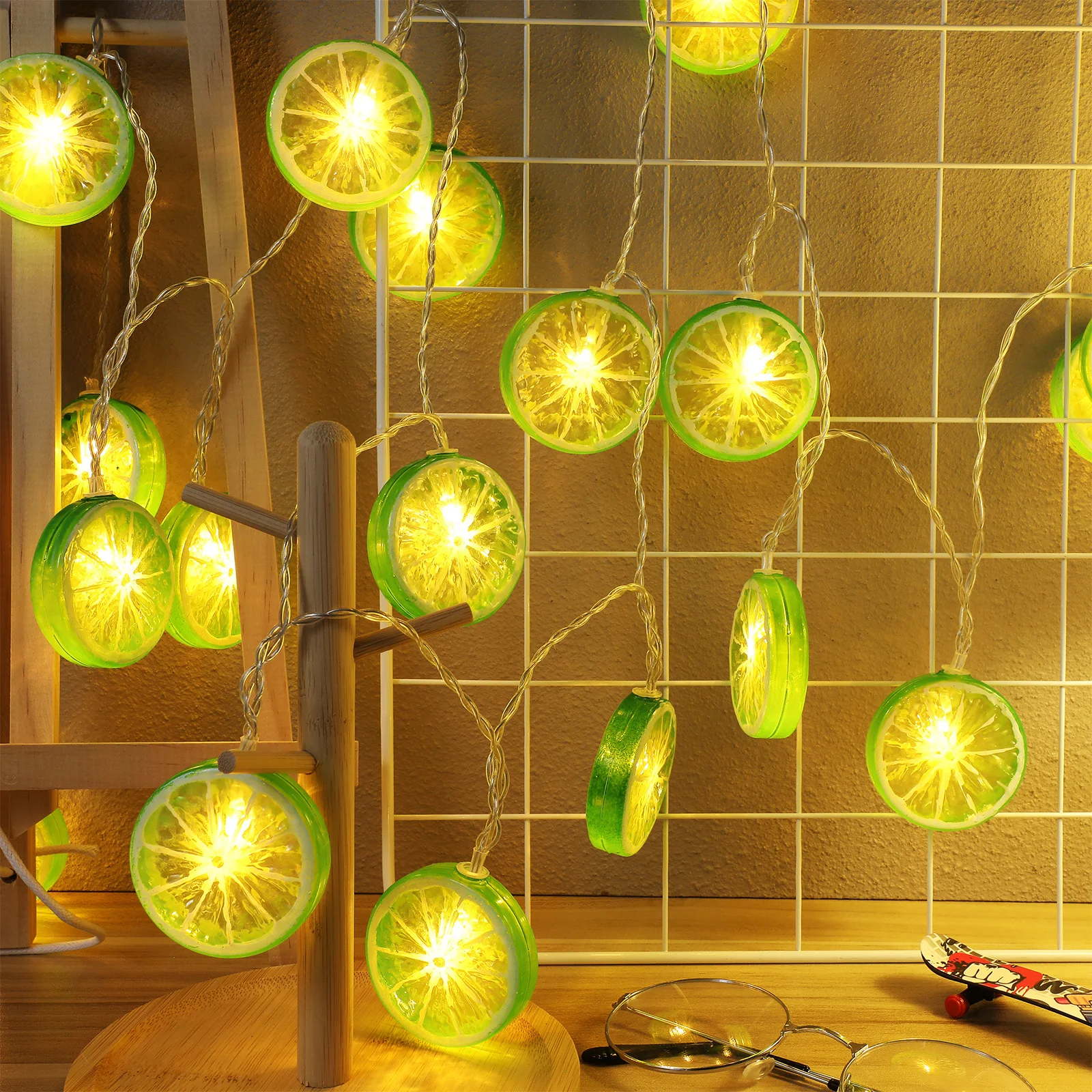 

Lime Slice String Lights Powered Waterproof Led Decor For Camping Balcony Wedding Outdoor Indoor Not Including