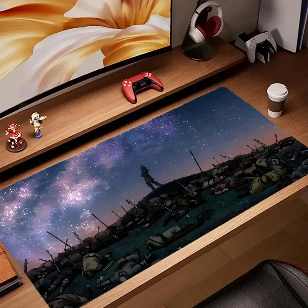 

V-Vinland Saga Mouse Pad Tapetes de Mesa Teclado, Borracha Kawai, Tapete de Mesa Antiderrapante, XXL90x40cm