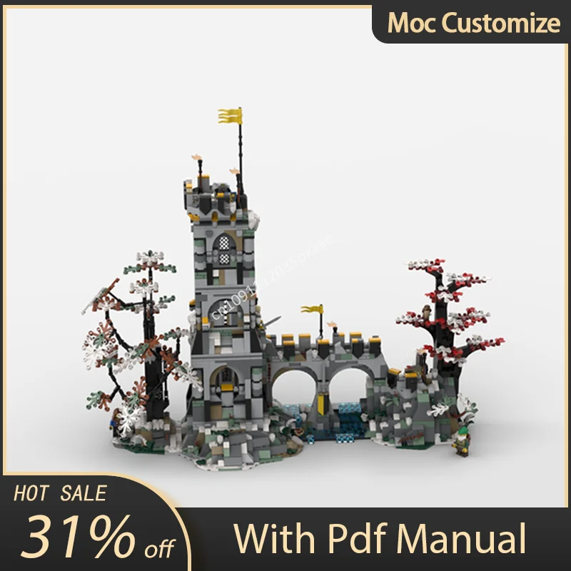 2119pcs Moc Medieval Watchtower of Axe Knight's Lost Kingdom Modularity Castle Building Blocks Assembly Bricks Toys Kid Gift