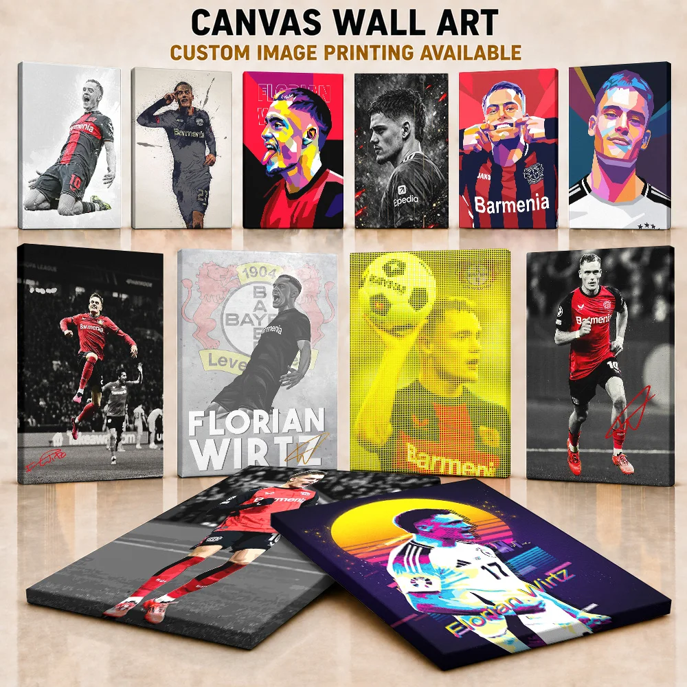 Florian Wirtz German Football Player Framed Canvas Print Posters Customized Photo Wall Art For Bedroom Or Entertainment Room